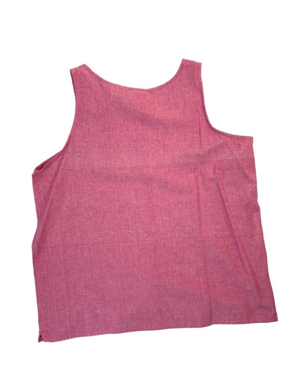 Basic Editions Heathered Pink Button-Front Tank - Picture 2 of 8